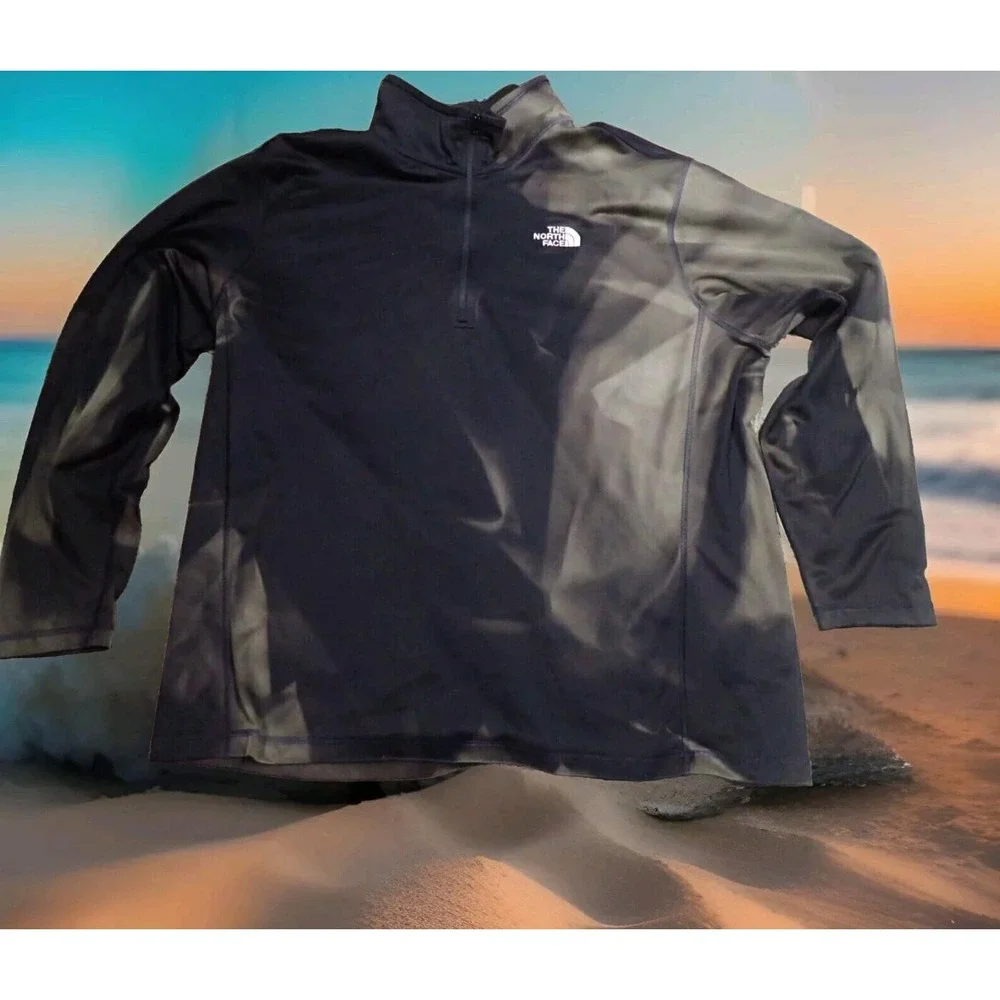 The North Face 1/4 Zip Pullover Mens XXL Black Green Good Tie‎ Dye Performance